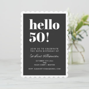 Convite Festa de Aniversário de 50 anos Escalpelo Preto e