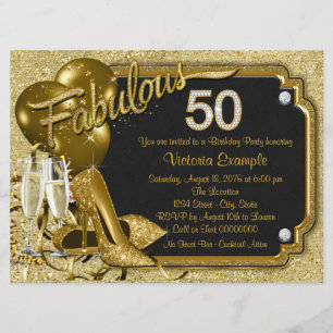 Convite Festa de Aniversário de 50 Anos Fabulosa