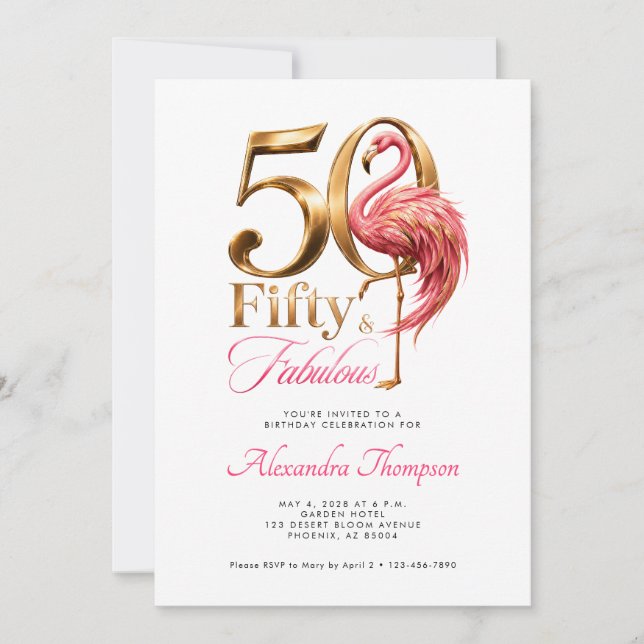 Convite Festa de Aniversário de 50 Anos Fantástica com Fla (Frente)