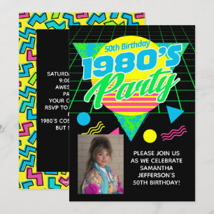 Convite Festa de Aniversário de 50 anos Geométrica dos Ano