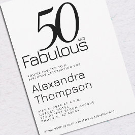 Convite Festa de Aniversário de 50 Anos Minimal Fifty e Fa