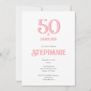 Convite Festa de Aniversário de 50 anos Minimalista e Fabu