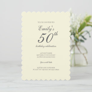 Convite Festa de Aniversário de 50 anos Moderna e Elegante