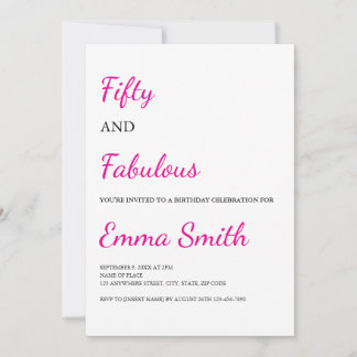 Convite Festa de Aniversário de 50 anos Moderna e Fabulosa