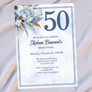 Convite Festa de Aniversário de 50 anos para Mulheres com