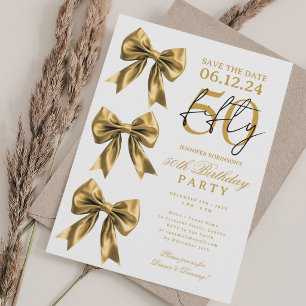 Convite Festa de Aniversário de 50 anos Save Date Coquette