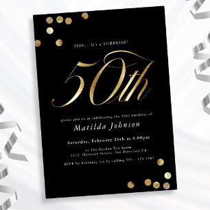 Convite Festa de Aniversário de 50 anos Surpresa Minimalis