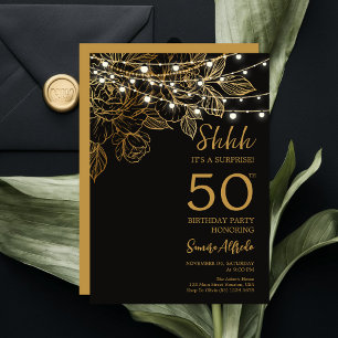 Convite Festa de Aniversário de 50 anos Surpresa Moderna P