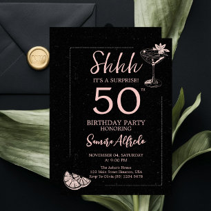 Convite Festa de Aniversário de 50 Anos Surpresa Moderna R