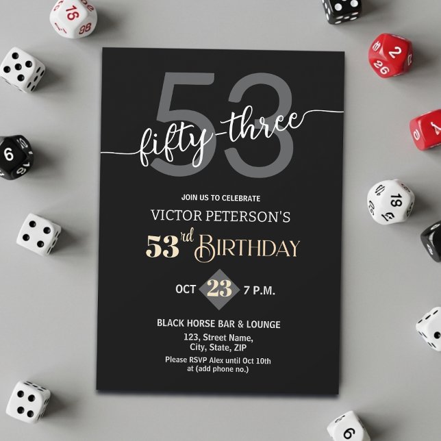 Convite Festa de Aniversário de 53 Anos de Homens Minimali (Criador carregado)