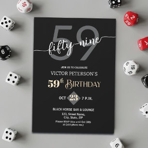 Convite Festa de Aniversário de 59 Anos para Homens Minima