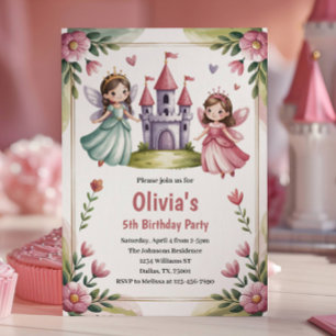 Convite Festa de Aniversário de 5 anos da Princesa Fada Fo