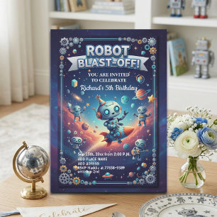 Convite Festa de Aniversário de 5 anos dos Robôs no Espaço