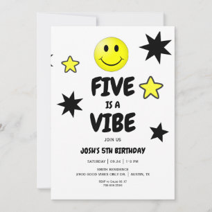 Convite Festa de Aniversário de 5 anos Five is a Vibe