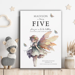 Convite Festa de aniversário de 5 de Fada de Animação Mági