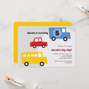 Convite Festa de aniversário de 5 para crianças de trans