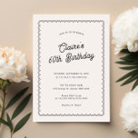 Convite Festa de aniversário de 60ª escala minimalista<br><div class="desc">Projetado para coordenar com nossa coleção de bordas escaladas, este minimalista 60º convite de aniversário apresenta um design clássico com uma reviravolta única - a borda escaldada é de um tipo, e certamente adicionará uma ligeira retro-sensação a este convite moderno. Se você quiser chamar a atenção de seu convidado com...</div>