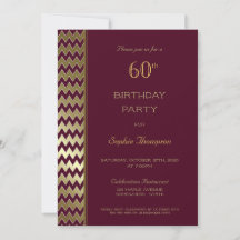 Festa de Aniversário de 60 anos Burgundy Gold com 