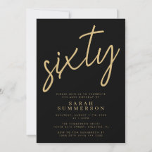 Festa de Aniversário de 60 Anos Classy Script Sixt
