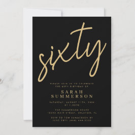 Convite Festa de Aniversário de 60 Anos Classy Script Sixt