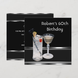 Convite Festa de Aniversário de 60 anos do Homem Bebidas P