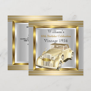 Convite Festa de Aniversário de 60 anos do Homem Carro Ant