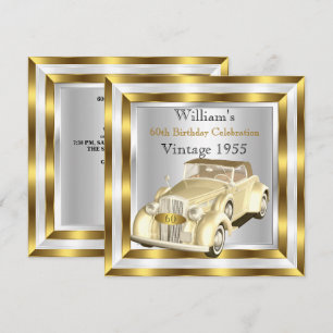 Convite Festa de Aniversário de 60 Anos do Homem Dourado B