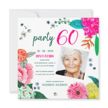 Festa de Aniversário de 60 Anos Floral de Verão Fo