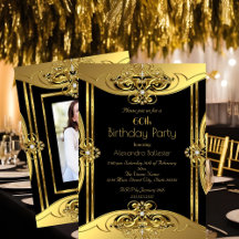 Festa de Aniversário de 60 anos Foto Dourado Preto