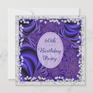 Convite Festa de Aniversário de 60 anos Luscious Lilac & D