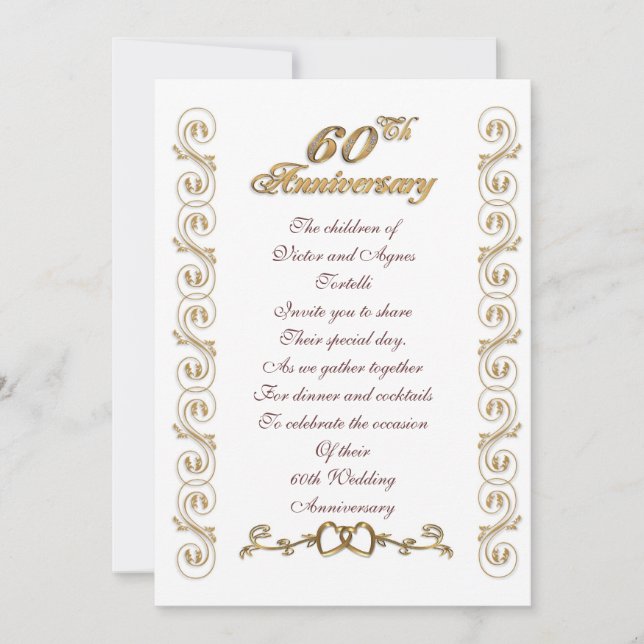 Convite festa de aniversário de 60 anos para os pais (Frente)