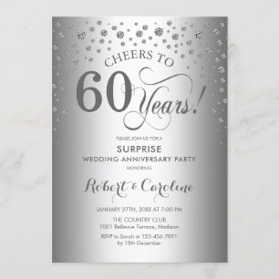 Convite Festa de Aniversário de 60 Anos Surpresa do Diaman