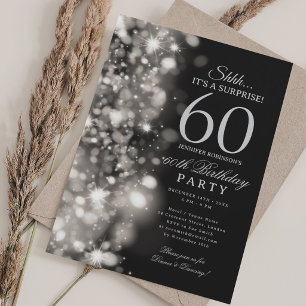 Convite Festa de Aniversário de 60 anos Surpresa Glam Silv