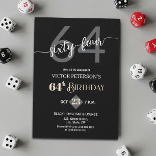 Convite Festa de Aniversário de 64 Anos para Homens Minima