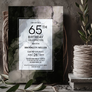 Convite Festa de Aniversário de 65 anos em Mármore Rústico