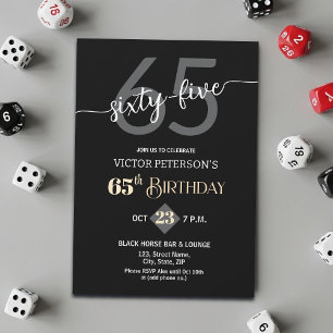Convite Festa de Aniversário de 65 Anos para Homens Minima