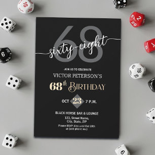 Convite Festa de Aniversário de 68 Anos para Homens Minima