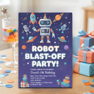 Convite Festa de Aniversário de 6 anos dos Robôs no Espaço
