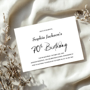 Convite Festa de Aniversário de 70 anos com Estilo Minimal