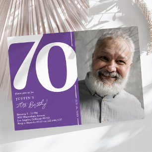 Convite Festa de Aniversário de 70 anos da Foto Roxa