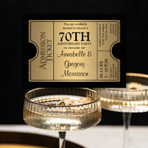 Convite Festa de Aniversário de 70 Anos de Casamento ao Es