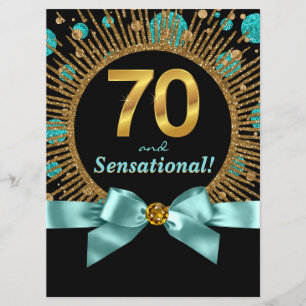 Convite Festa de Aniversário de 70 Anos de Mulher Azul Tur