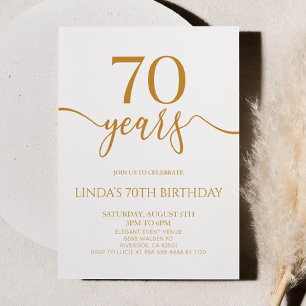 Convite Festa de Aniversário de 70 anos Elegante Minimalis