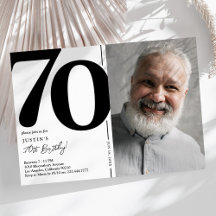 Festa de Aniversário de 70 Anos em Foto Preto e Br