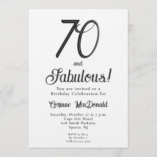 Convite Festa de Aniversário de 70 Anos Minimalista e Incr