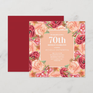 Convite Festa de Aniversário de 70 Anos para Mulheres Eleg