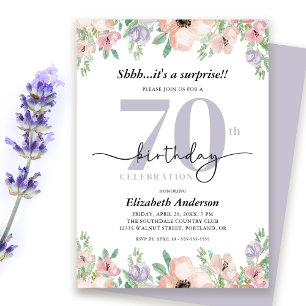 Convite Festa de Aniversário de 70 anos Surpresa Elegante 