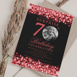 Convite Festa de Aniversário de 70 anos SURPRESA Luzes Ver