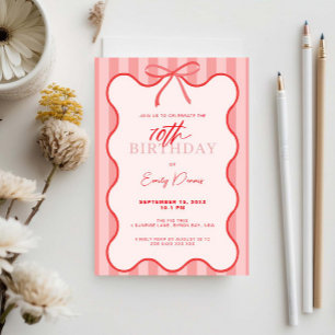 Convite Festa de aniversário de 70 da borda traseira Whims