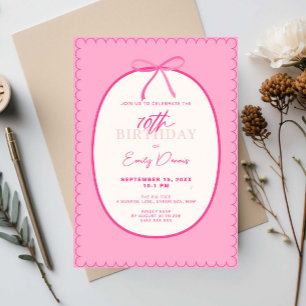 Convite Festa de aniversário de 70 da borda traseira Whims